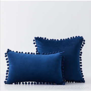 Plain hair ball sofa velvet cushion cover